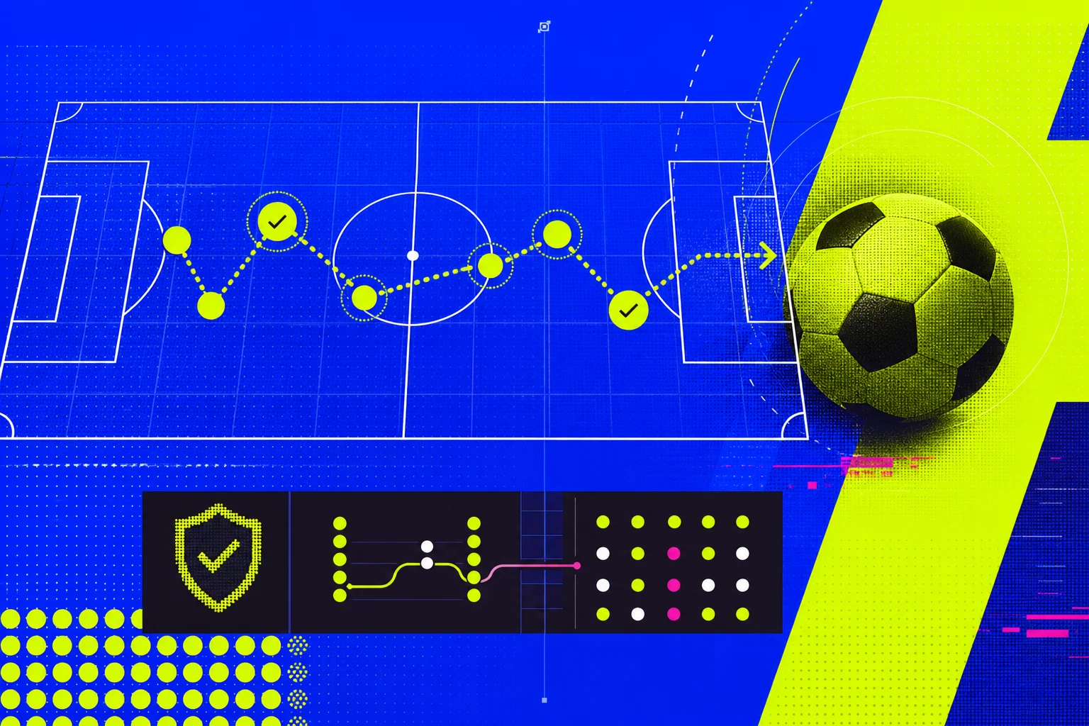 Beginner football betting checklist with abstract field and odds markers